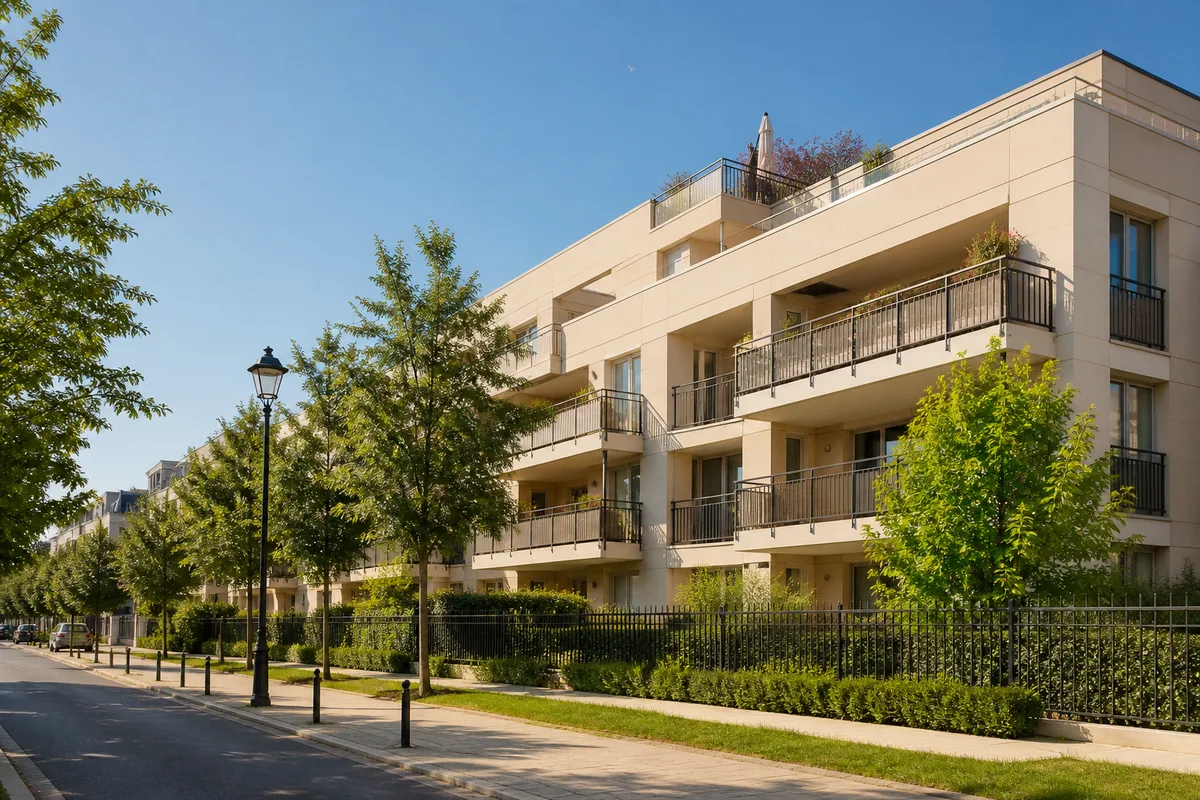 Résidence locative avec balcons dans une commune de l&rsquo;agglomération de Cergy-Pontoise