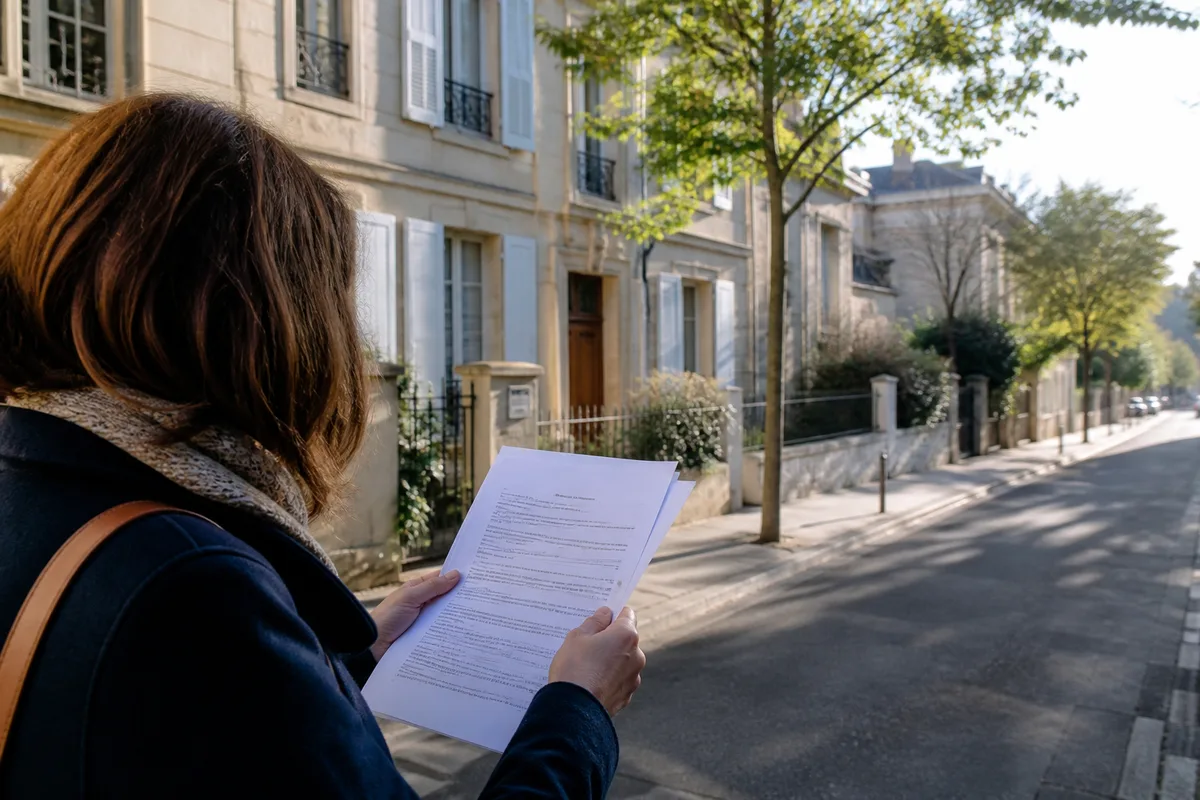 Personne lisant attentivement les clauses d&rsquo;un contrat immobilier